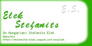 elek stefanits business card